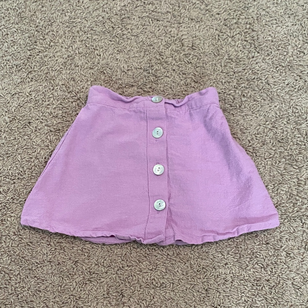 Size 6y Lavender Button-Front Mini Skirt